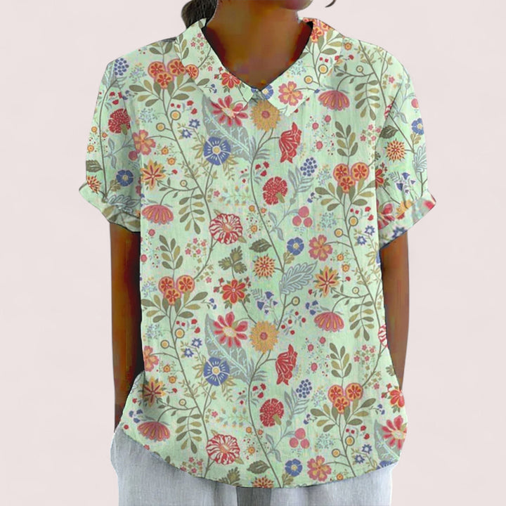 CIVILON Stockholm™ | Den Blommiga Tryckta Pastoral Skjortan