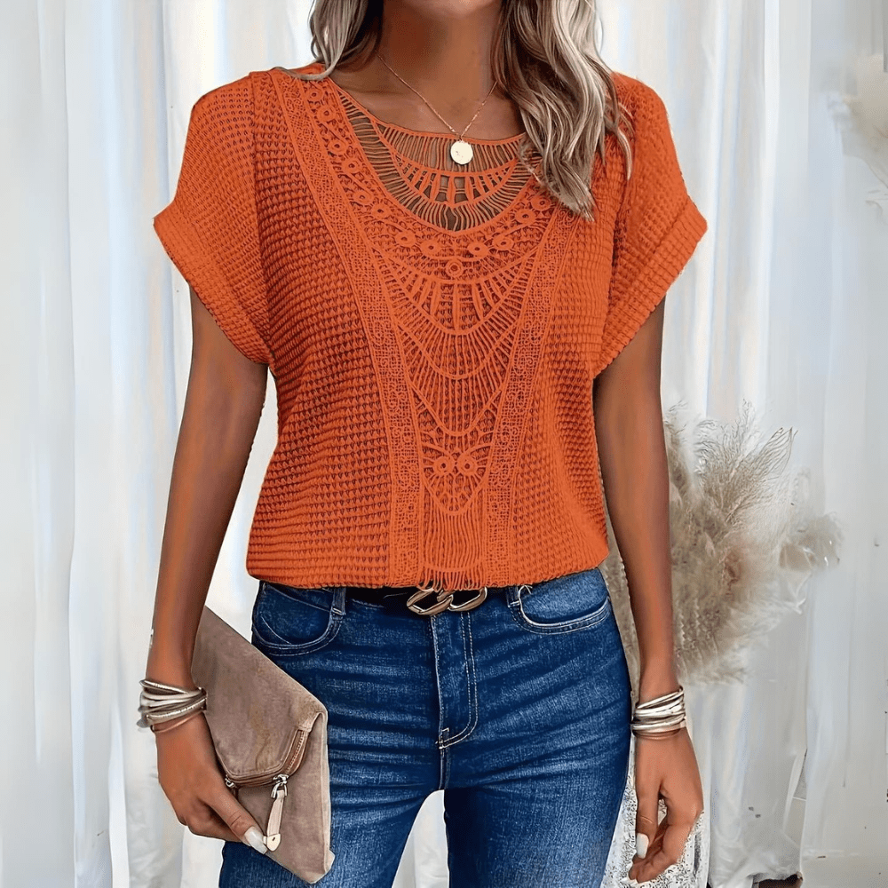 Karin™ – Elegant blus i Ibiza-stil