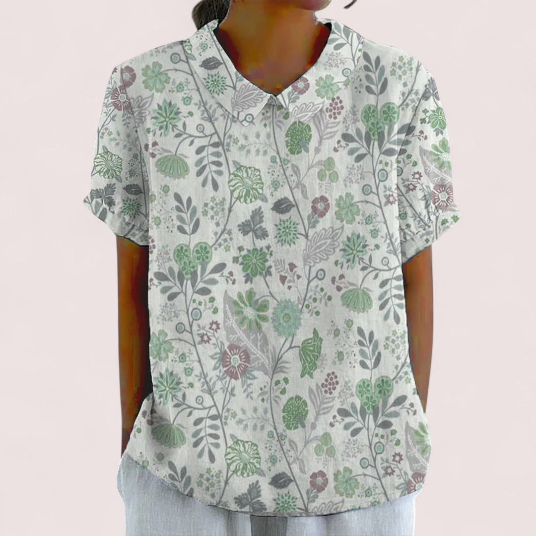 CIVILON Stockholm™ | Den Blommiga Tryckta Pastoral Skjortan