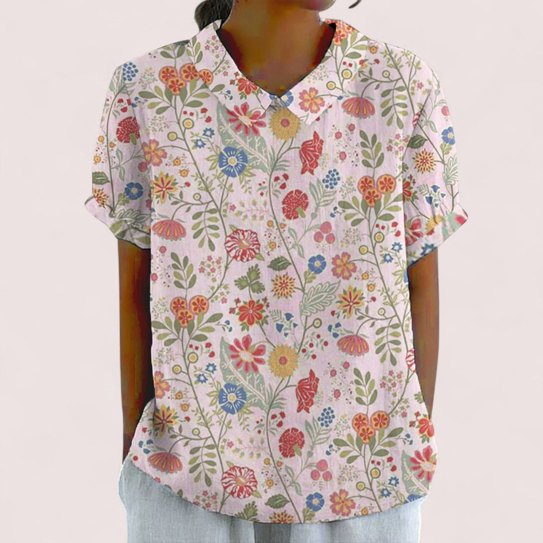 CIVILON Stockholm™ | Den Blommiga Tryckta Pastoral Skjortan