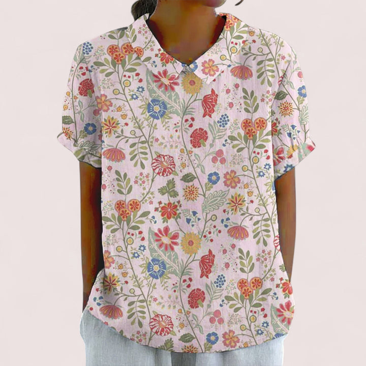 CIVILON Stockholm™ | Den Blommiga Tryckta Pastoral Skjortan